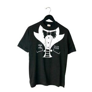 Vintage 80s Frank & Fran's Tuxedo Graphic Tee M USA Single Stitch 50/50 Black